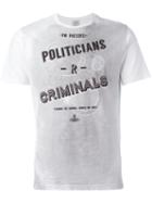 Vivienne Westwood Man 'politicians/criminals' T-shirt, Men's, Size: Small, Grey, Cotton