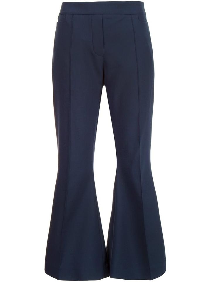 Ellery Cropped Flared Trousers, Women's, Size: 12, Blue, Spandex/elastane/wool