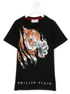 Philipp Plein Kids - Tiger Print T-shirt - Kids - Cotton - 14 Yrs, Black