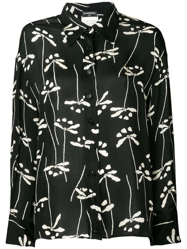 Chanel Vintage 1998 Printed Shirt - Black