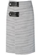 Reinaldo Lourenço - Striped Midi Skirt - Women - Acetate - 42, Black, Acetate