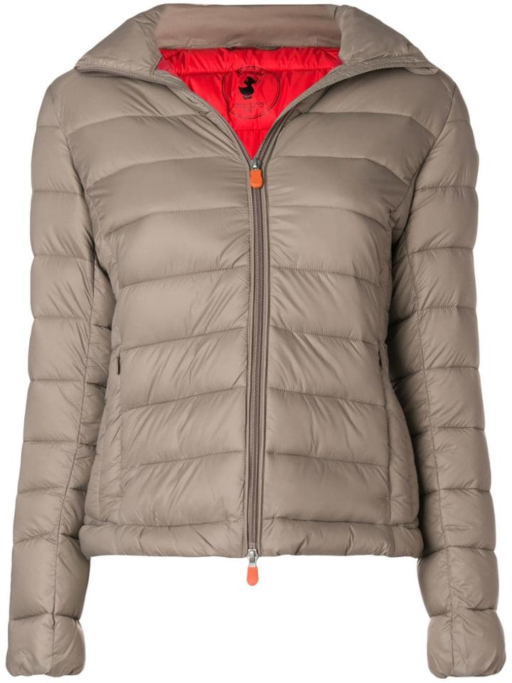 Save The Duck Hooded Padded Jacket - Nude & Neutrals
