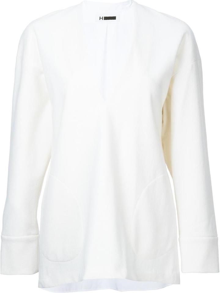 08sircus V-neck Jumper, Women's, Size: 1, White, Cotton/polyester/wool
