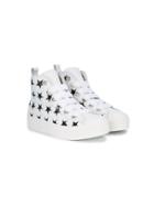 No21 Kids Teen Lace-up Hi-top Sneakers - White