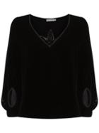 Martha Medeiros - Lace Velvet Top - Women - Silk - 38, Black, Silk