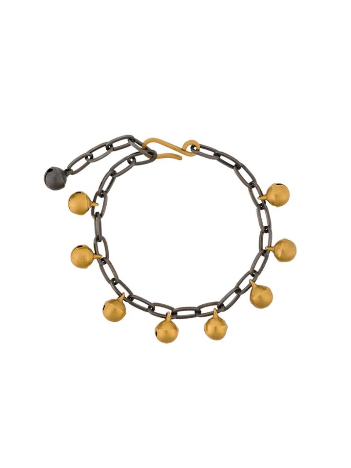 Eye M By Ileana Makri Jingle Bell Chain Bracelet - Yellow & Orange