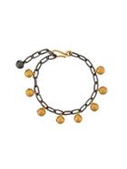 Eye M By Ileana Makri Jingle Bell Chain Bracelet - Yellow & Orange
