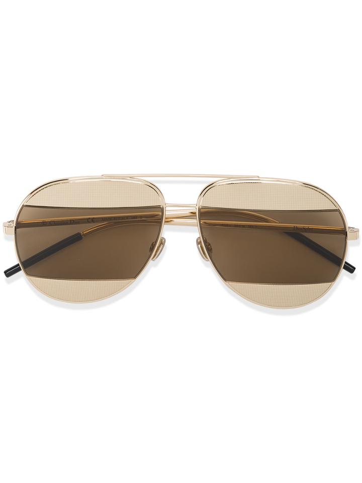 Dior Eyewear Dior Split Aviator Sunglasses - Yellow & Orange