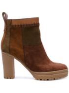 See By Chloé Patchwork Ankle Boots - Brown