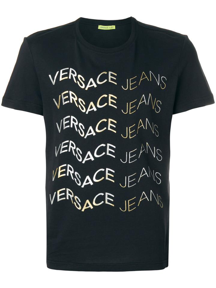 Versace Jeans Logo Printed T-shirt - Black