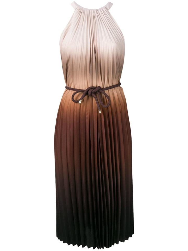 Max Mara Pleated Ombré Dress - Brown