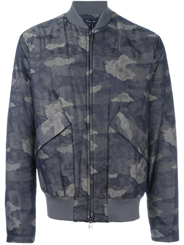 Helmut Lang Camouflage Print Bomber Jacket - Green