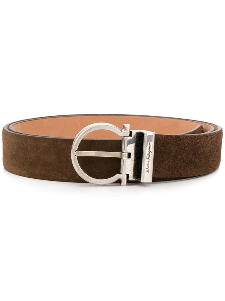 Salvatore Ferragamo Narrow Shaped Belt - Brown
