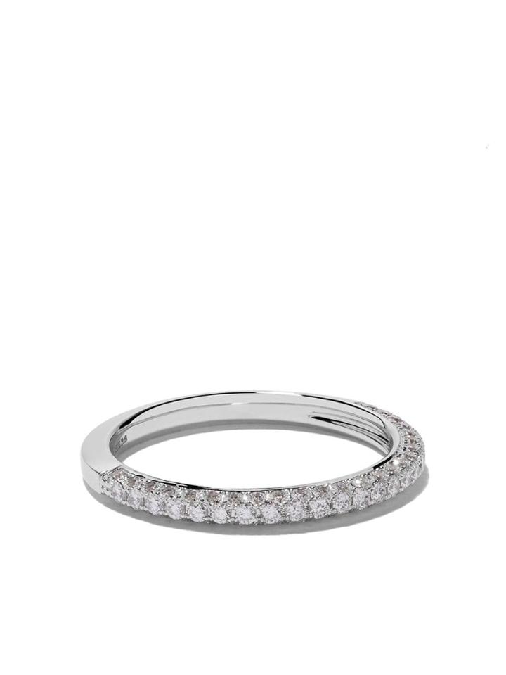 De Beers 18kt White Gold Db Darling Half Pavé Diamond Band