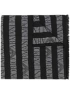 Emporio Armani Stripe Pattern Scarf - Grey
