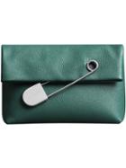 Burberry The Medium Pin Clutch In Leather - Green
