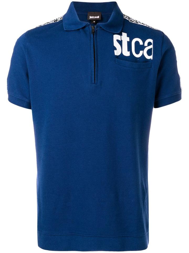 Just Cavalli Printed Polo Shirt - Blue