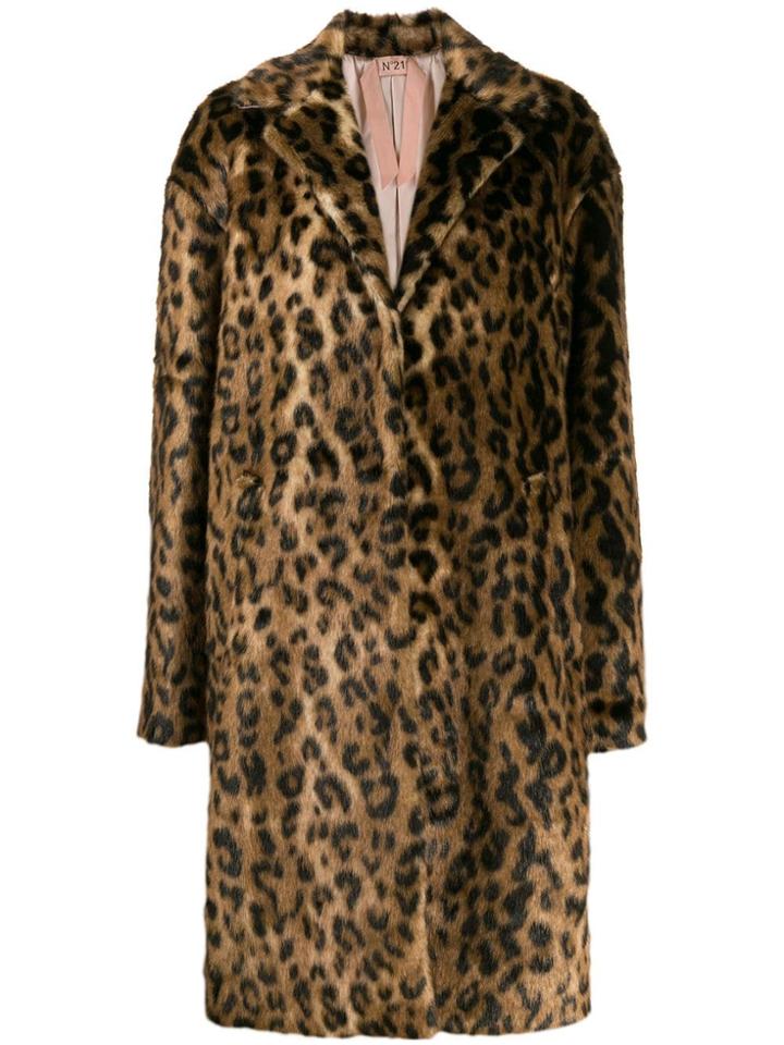 Nº21 Leopard Print Coat - Neutrals