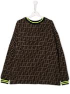 Fendi Kids Teen Ff Monogram Sweatshirt - Black