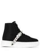 Prada Embellished High Top Sneakers - Black