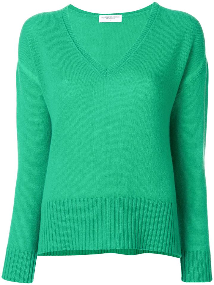 Majestic Filatures V-neck Jumper - Green