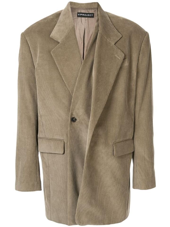 Y/project Oversized Corduroy Blazer - Neutrals