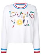 Alice+olivia Slogan Print Sweater - White