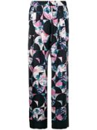Odeeh Blossom Flowers Print Trousers - Blue