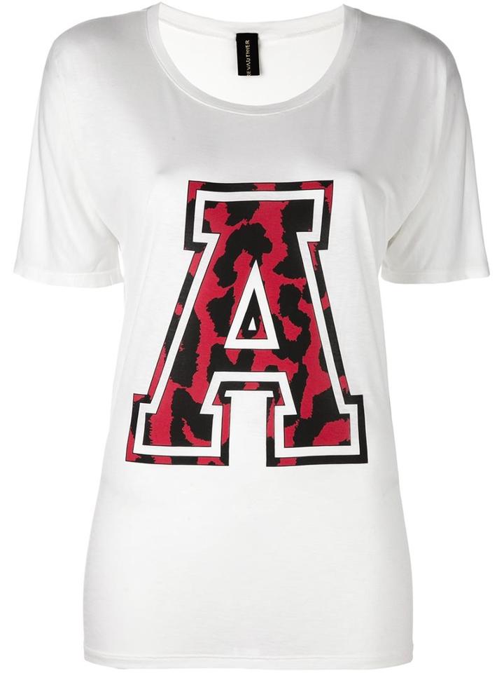 Alexandre Vauthier Varsity Style T-shirt, Women's, Size: 3, White, Silk/viscose