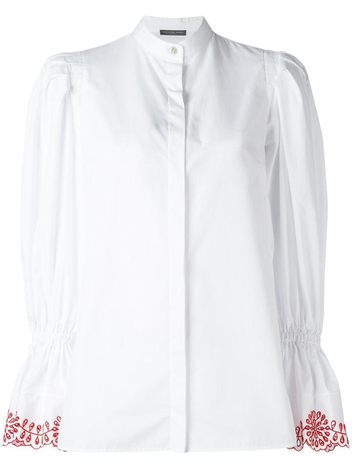 Alexander Mcqueen Exaggerated Sleeve Blouse, Women's, Size: 40, White, Cotton