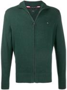 Tommy Hilfiger Logo Embroidered Cardigan - Green