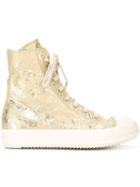 Rick Owens Drkshdw Foil Print Hi-top Sneakers