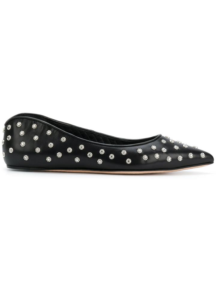 Alexander Mcqueen Studded Pointed Ballerinas - Black