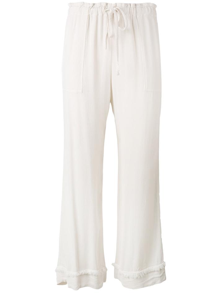 Raquel Allegra Crepe Drawstring Waist Cropped Pants, Women's, Size: 2, Nude/neutrals, Rayon