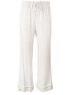 Raquel Allegra Crepe Drawstring Waist Cropped Pants, Women's, Size: 2, Nude/neutrals, Rayon