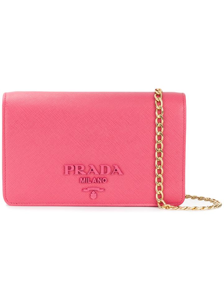 Prada Saffiano Shoulder Bag - Pink & Purple