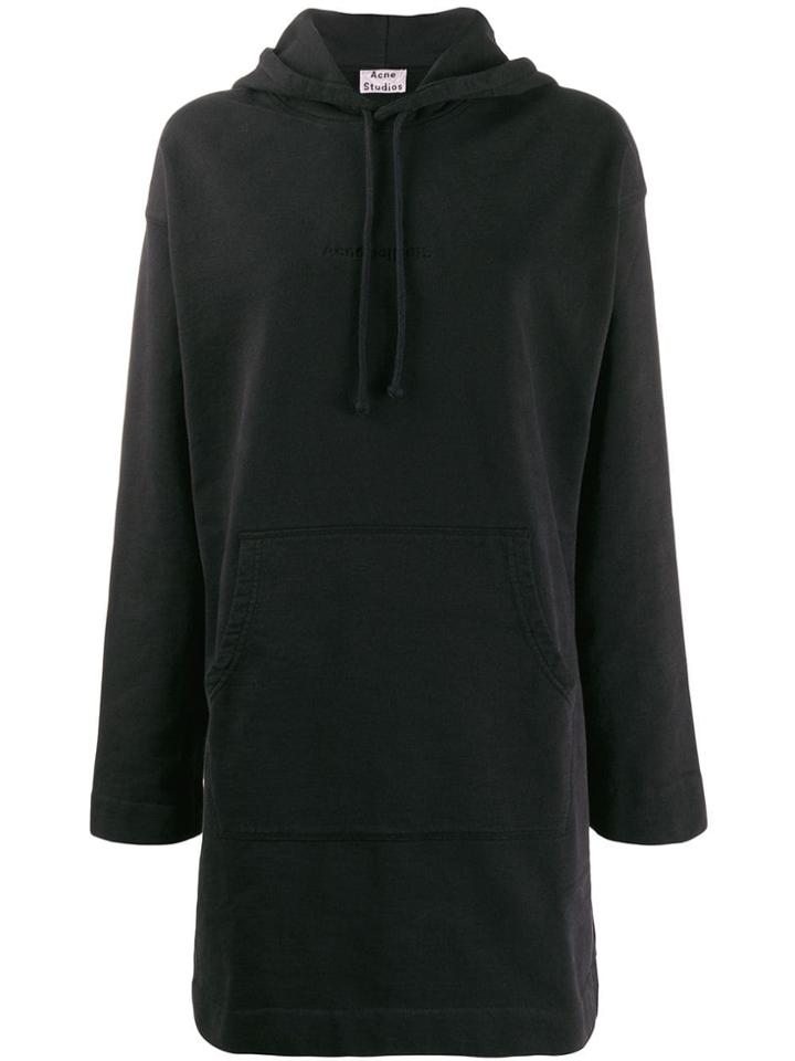 Acne Studios Oversized Hoodie Dress - Black