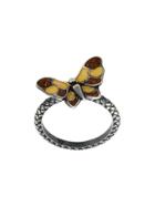 Bottega Veneta Butterfly Intrecciato Ring - Metallic