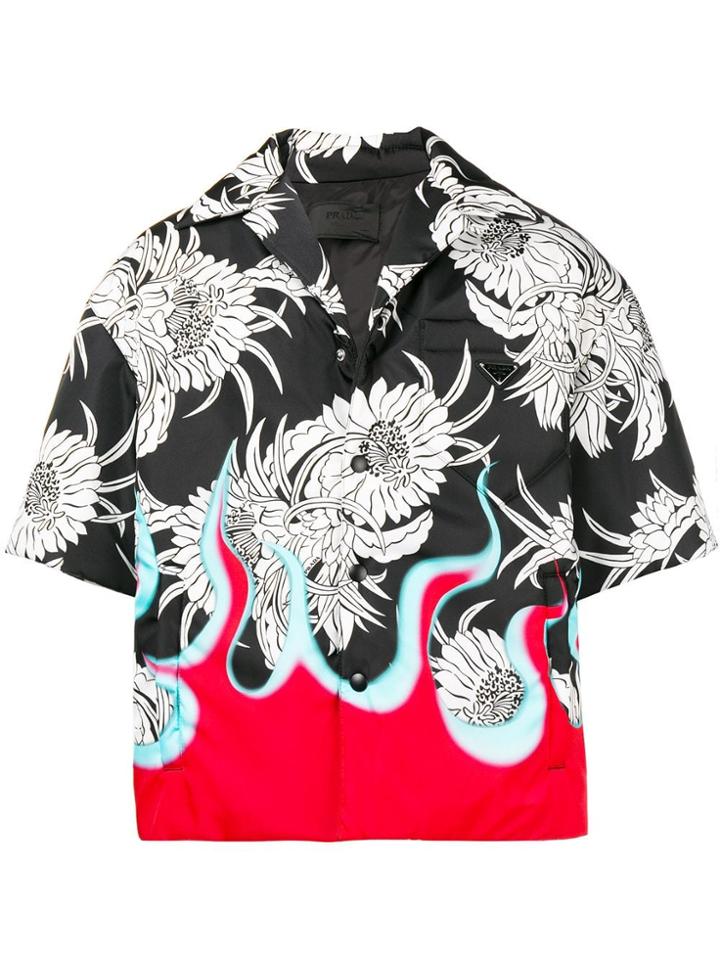 Prada Short-sleeved Printed Shirt - Black