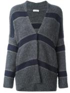 Brunello Cucinelli Concealed Fastening Cardigan, Women's, Size: Small, Grey, Silk/polyamide/polyester/virgin Wool
