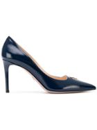 Prada Logo Plaque Pumps - Blue