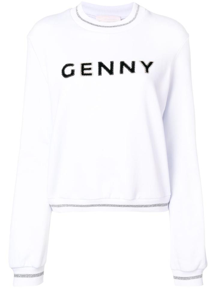 Genny Logo Printed Sweatshirt - White