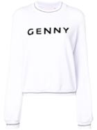 Genny Logo Printed Sweatshirt - White