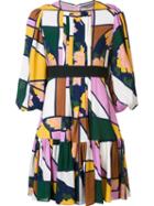 Roksanda Geometric Print Ruffled Dress, Women's, Size: 6, Silk