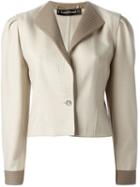 Louis Feraud Vintage Fitted Tonal Jacket, Women's, Size: 36, Nude/neutrals