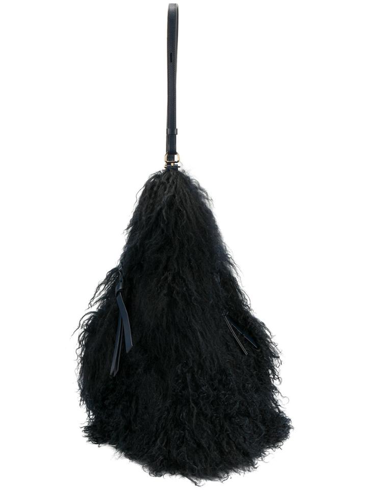 Nina Ricci Fur Shoulder Bag - Blue