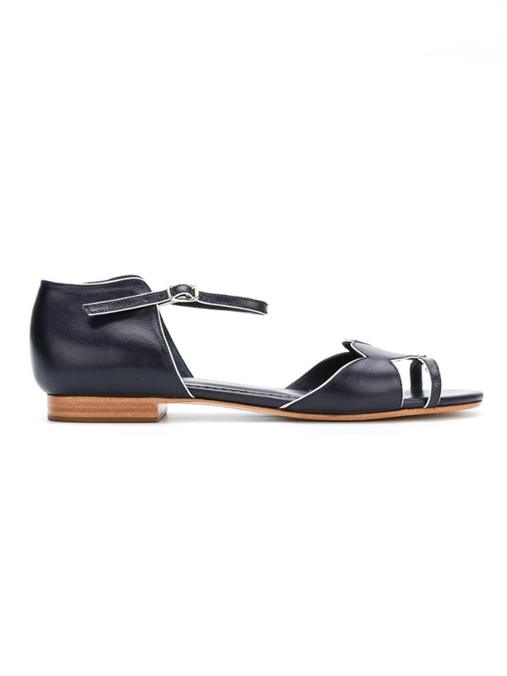 Sarah Chofakian Flat Sandals - Blue