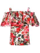 Dolce & Gabbana - Rose Print Top - Women - Cotton - 42, Pink/purple, Cotton