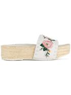 Paloma Barceló Embroidered Floral Slides - White
