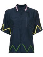 Jupe By Jackie Embroidered Zig Zag Shirt - Blue